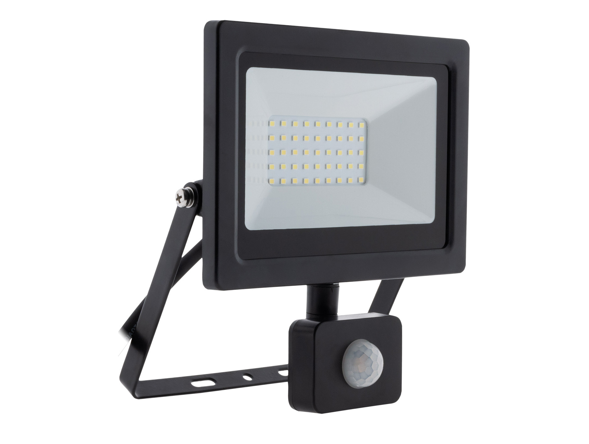 Projecteur LED étanche 30W avec détecteur noir