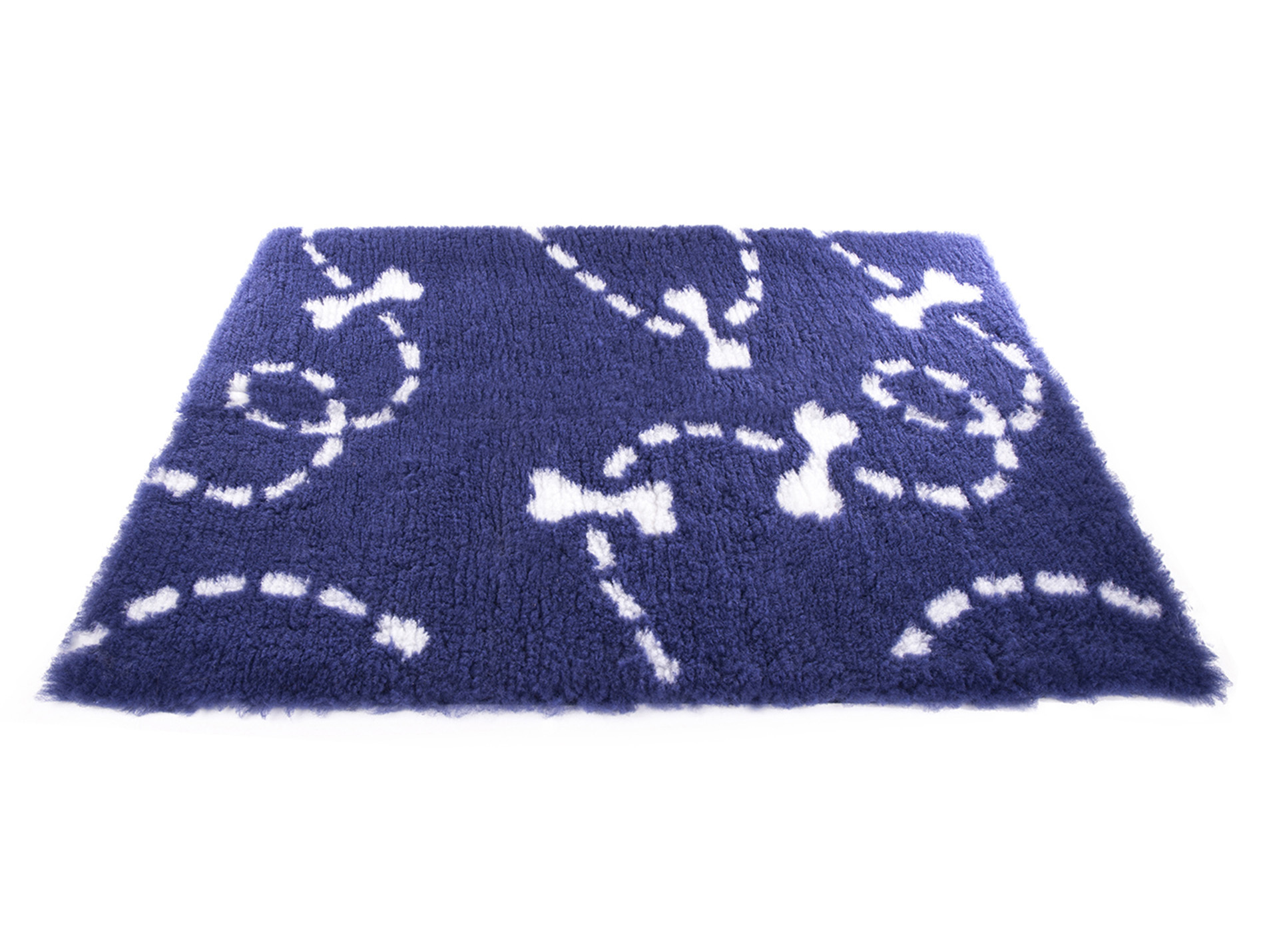 Tapis Petbed MARTIN SELLIER 50 x 75cm pointillé bleu/blanc