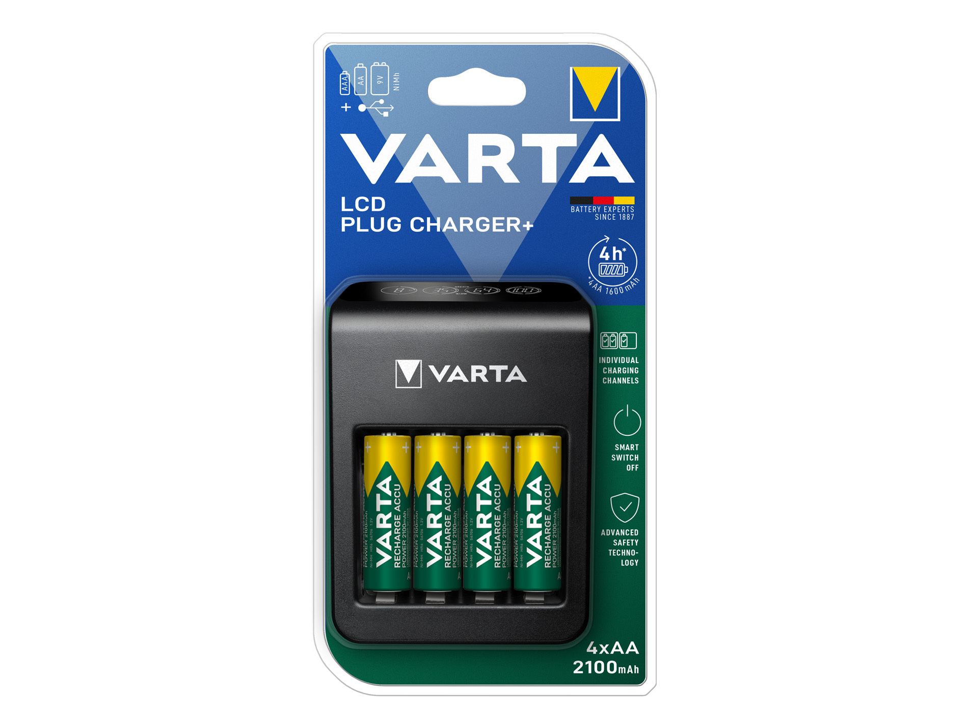 Chargeur piles LR03-AAA ou LR06-AA + 4 accus