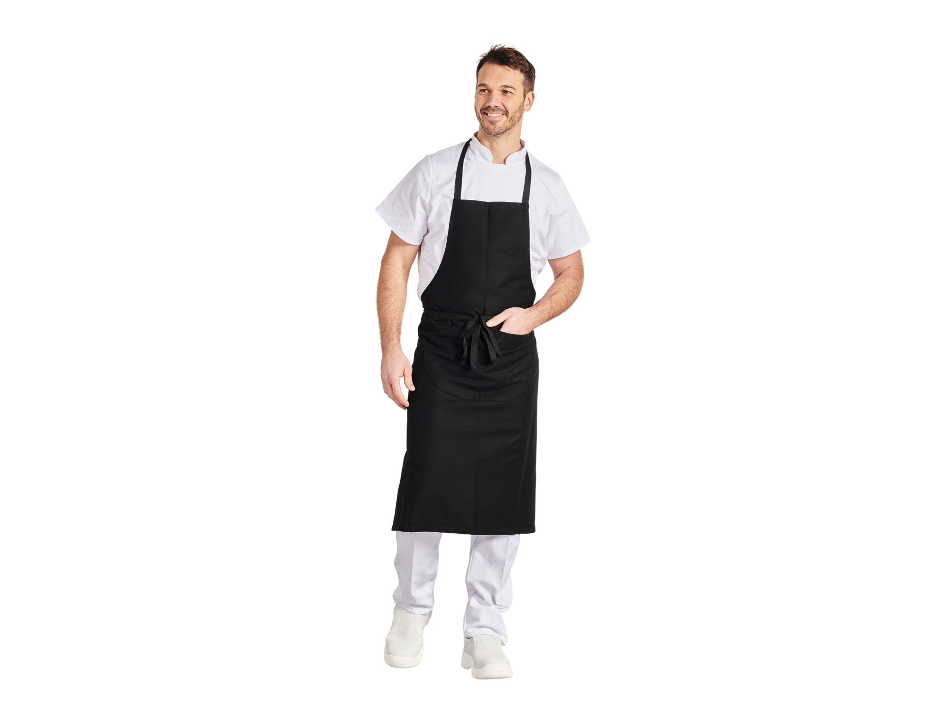 Tablier de cuisine PBV 32ANOIR coton à bavette noir