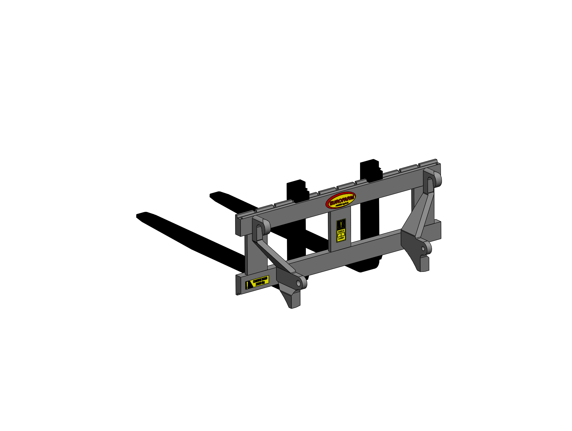 Lève palette EUROFARM fourche1200mm 2T attelage euro