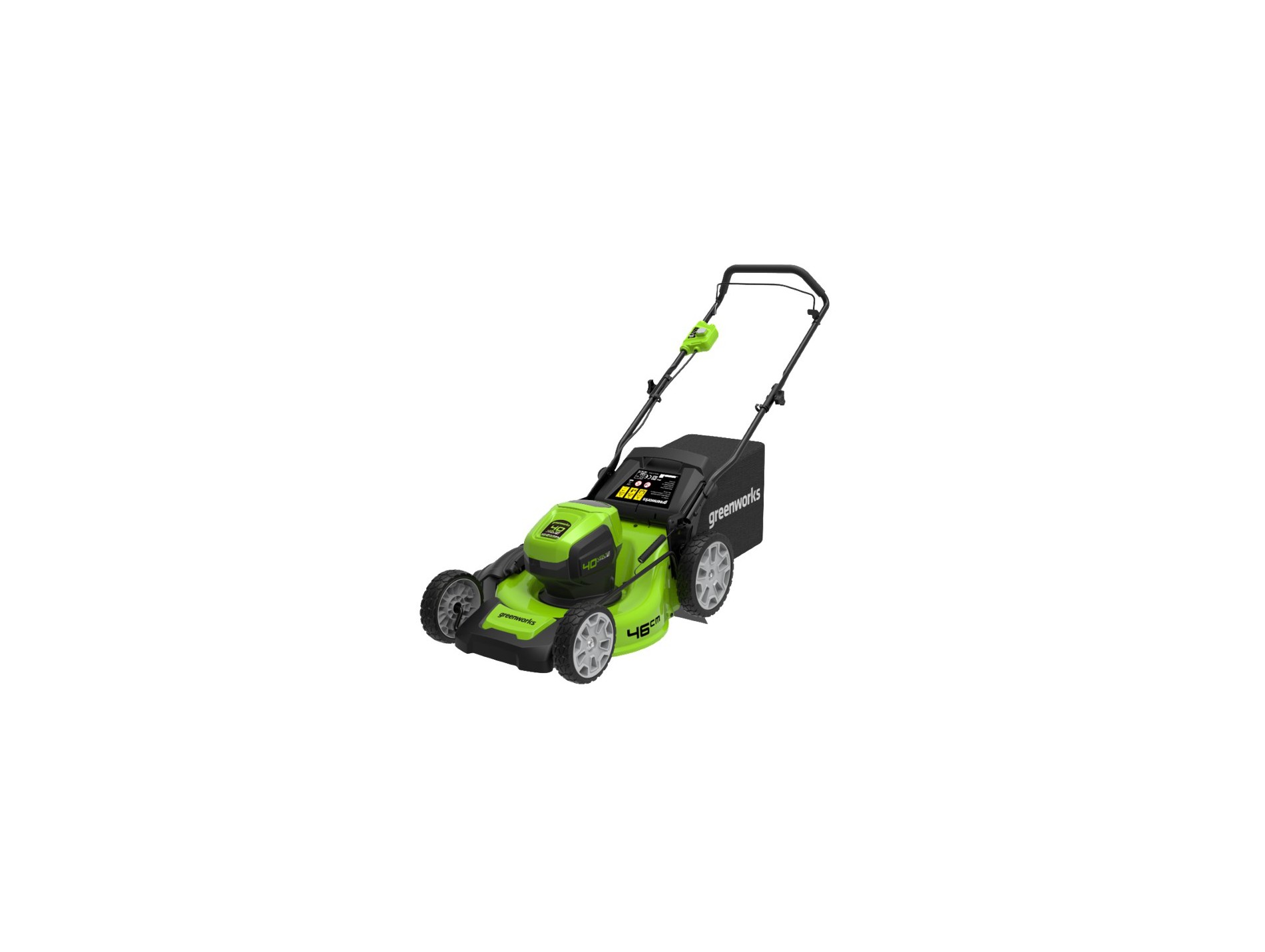 Tondeuse poussée batterie GREENWORKS G40LM46 l.46cm 40V B+C
