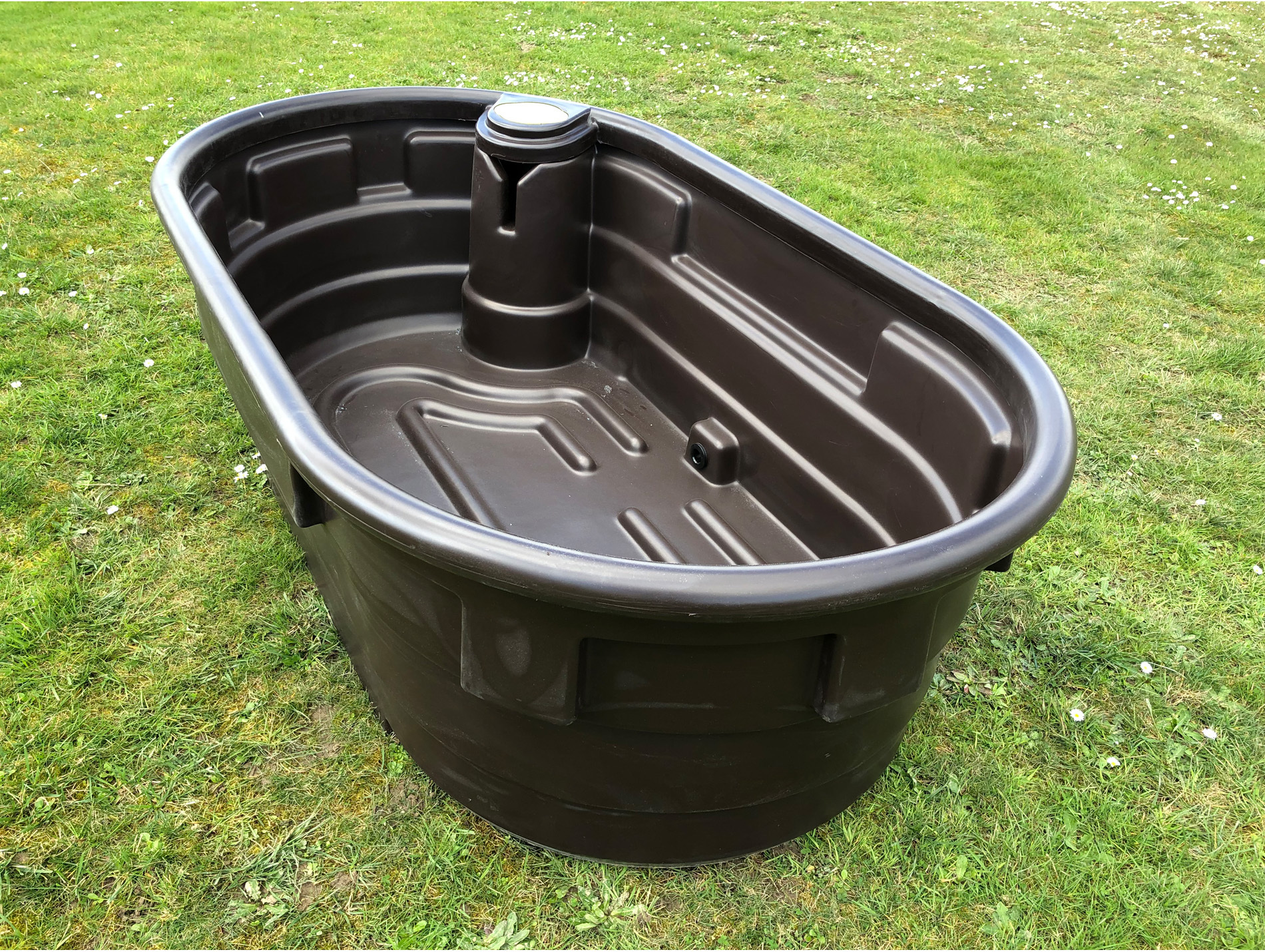 Bac paturage ROTOTEC ovale 900L boitier flotteur marron