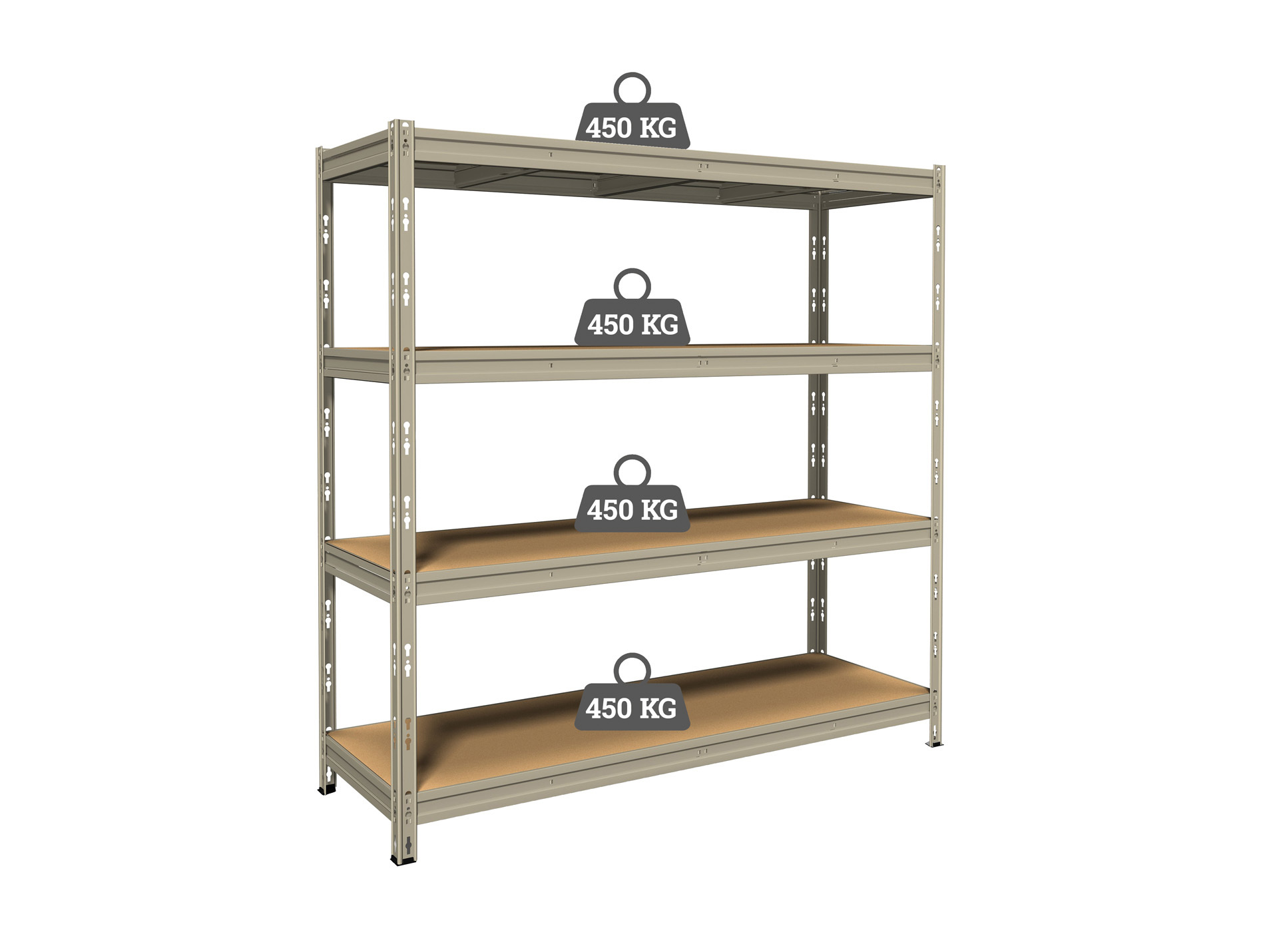 Étagère Maxi Poker 4 tablettes 180x180x60cm