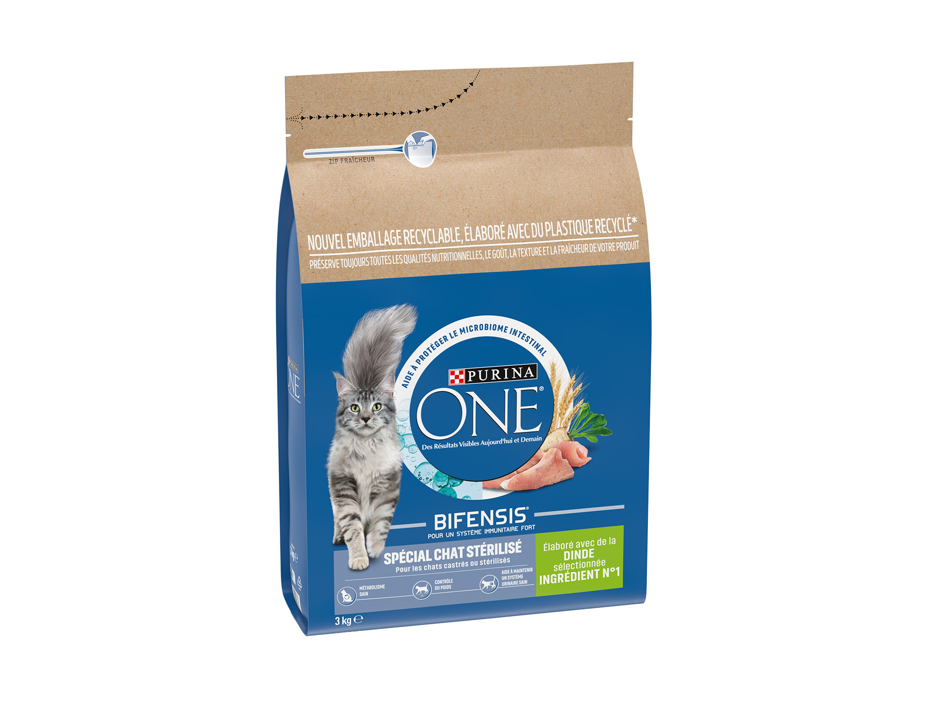 Croquettes chat adulte PURINA ONE stérilisé dinde 3kg