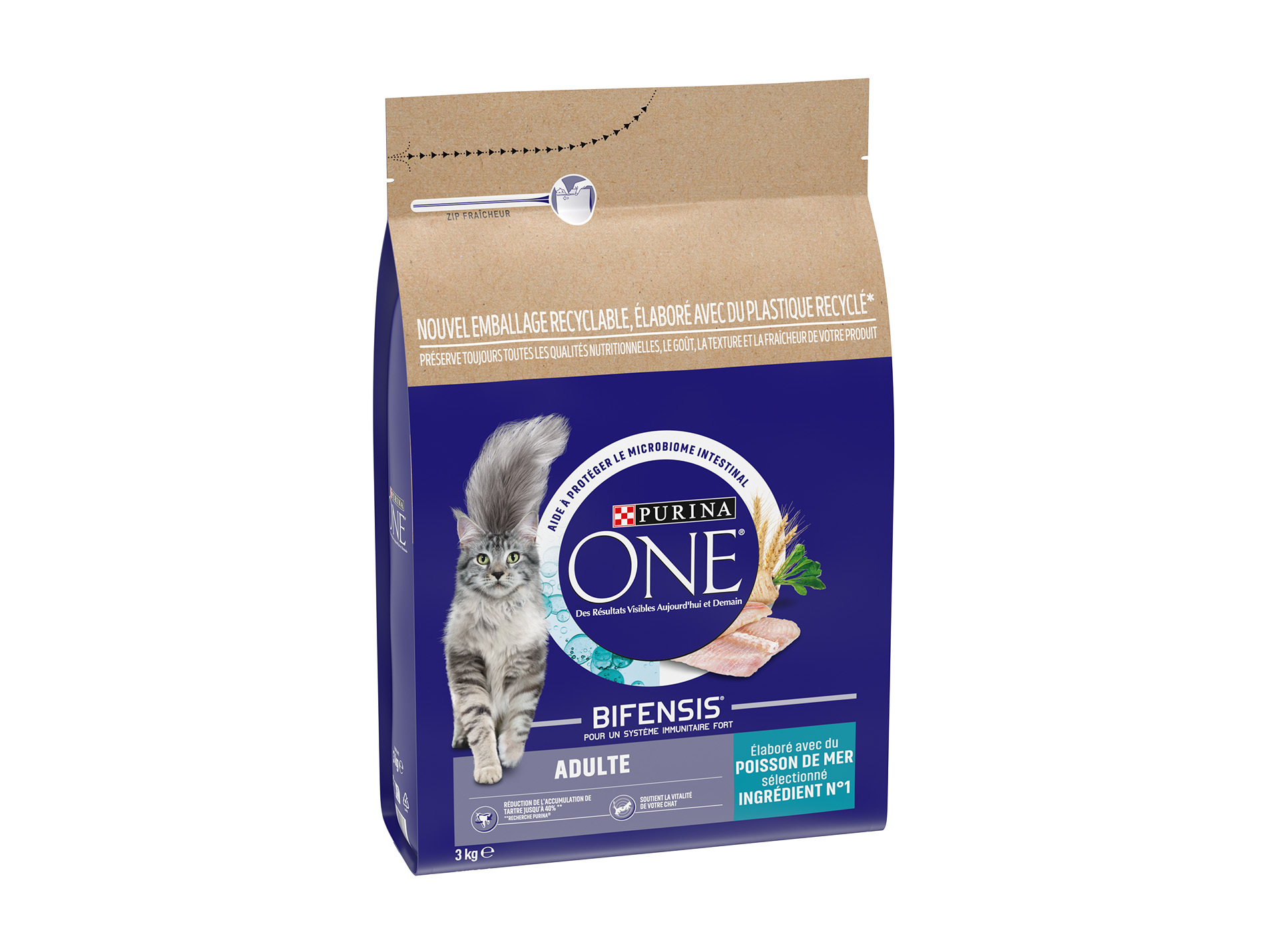 Croquettes chat adulte PURINA ONE poisson 3kg