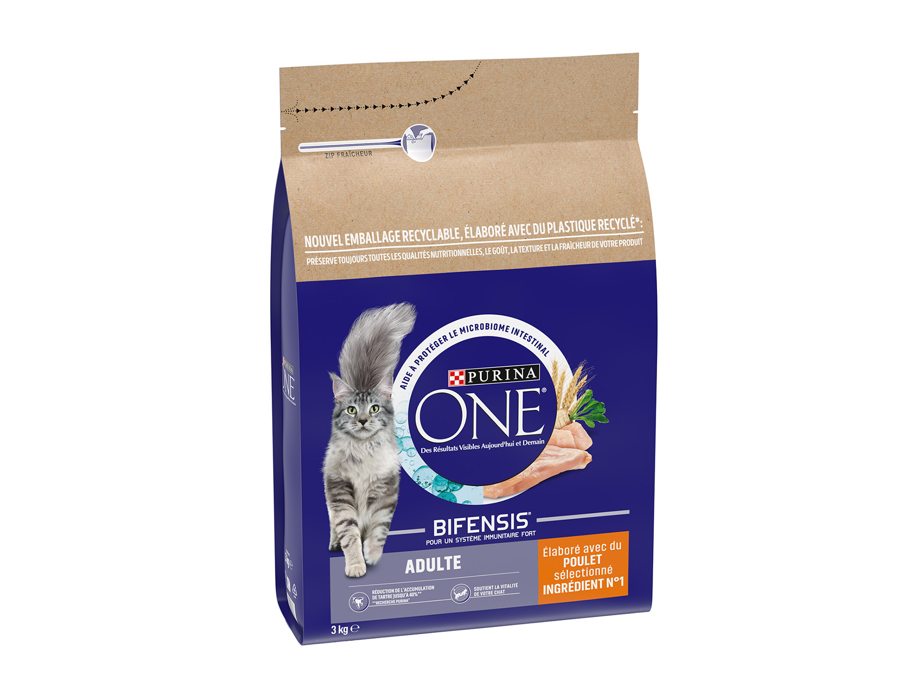 Croquettes chat adulte PURINA ONE poulet 3kg