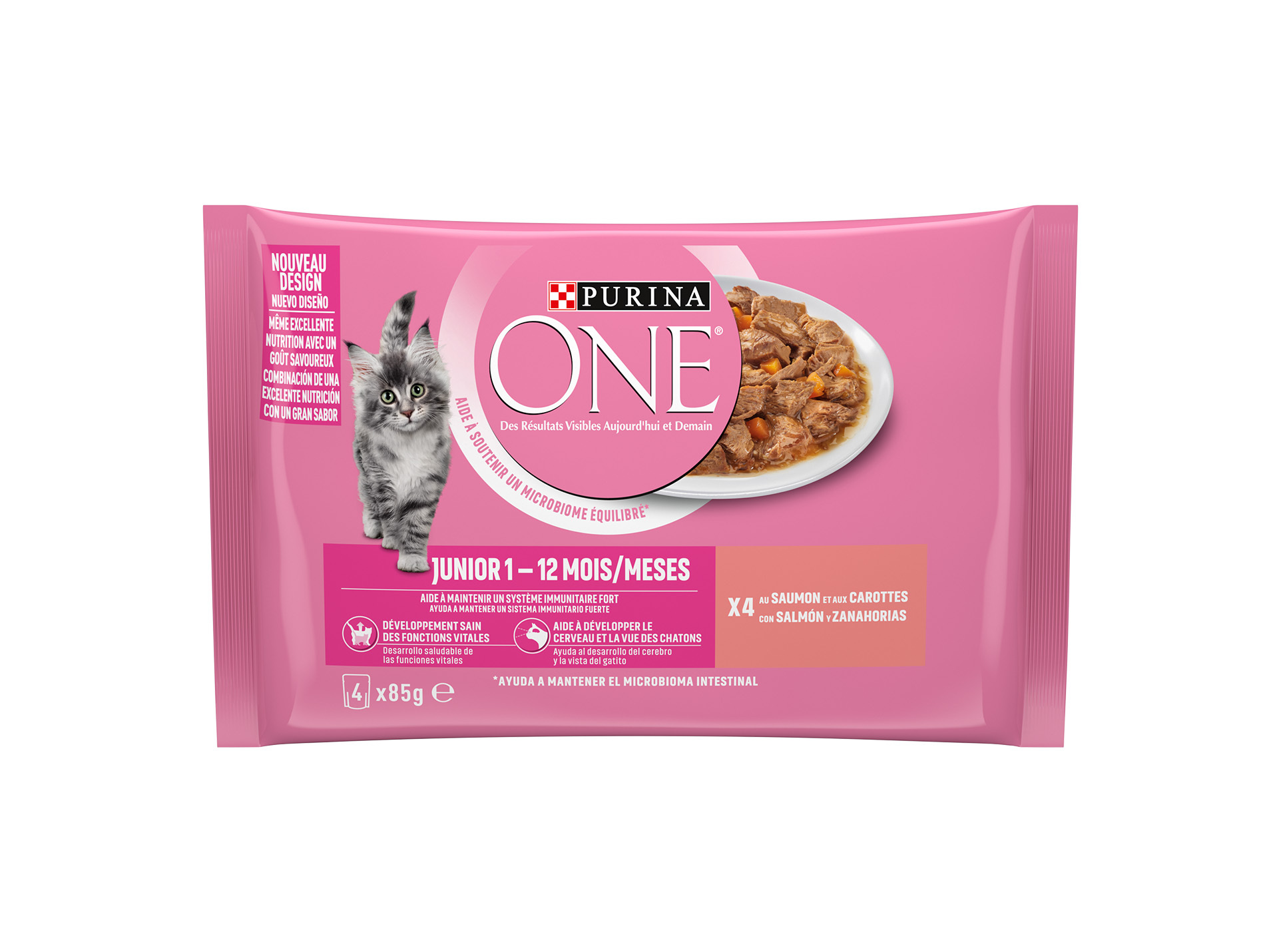Pâtée chaton PURINA ONE saumon 4x85g