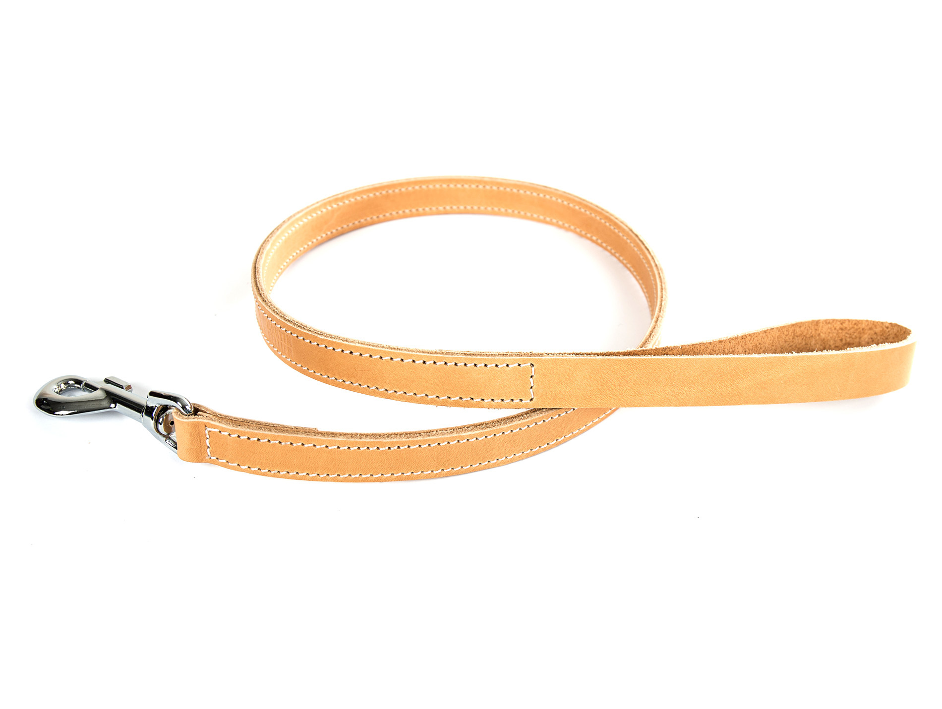 Laisse cuir double épaisseur MARTIN SELLIER l.20mm L.100cm naturel