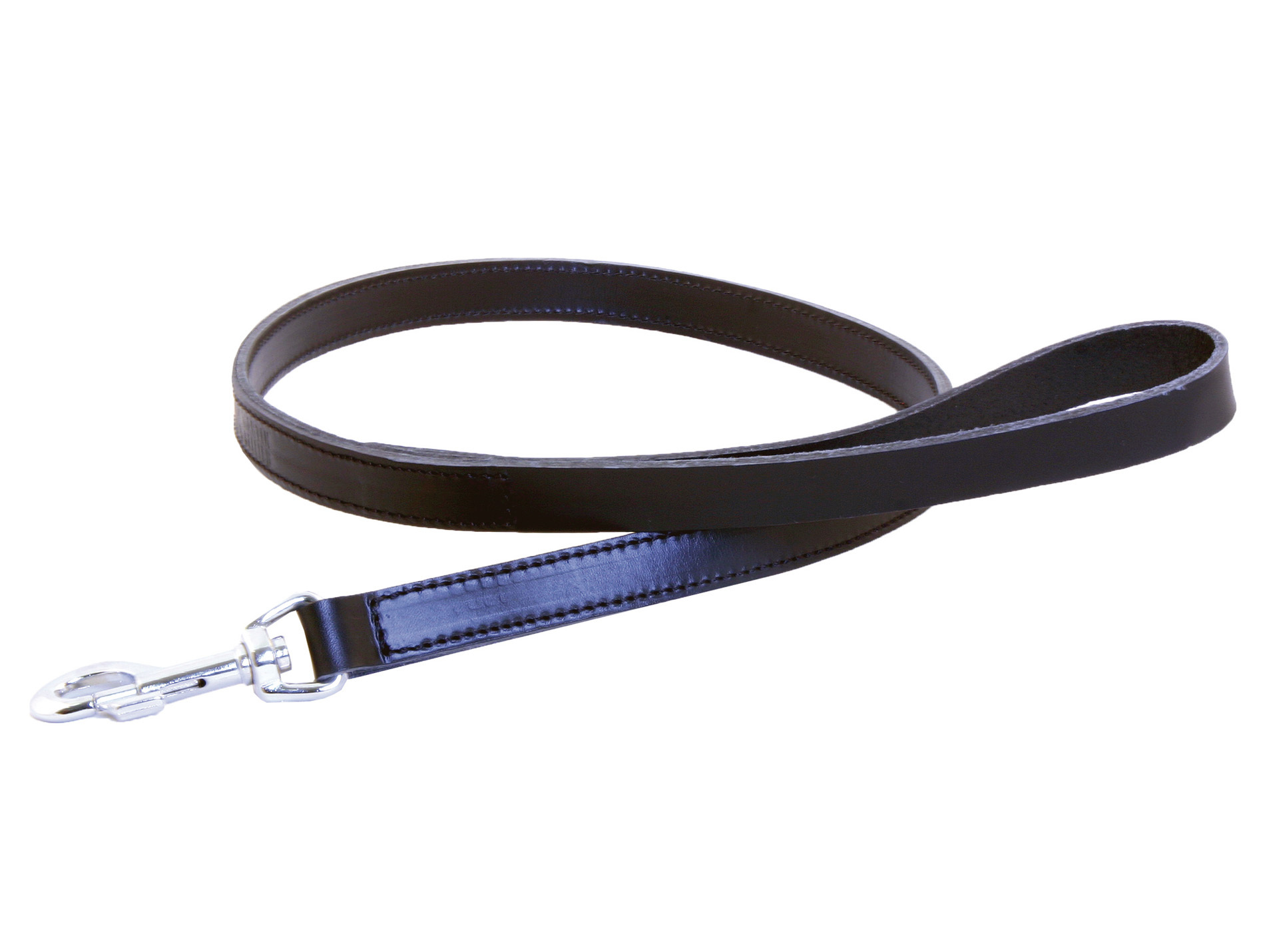 Laisse cuir double épaisseur MARTIN SELLIER l.20mm L.100cm noir