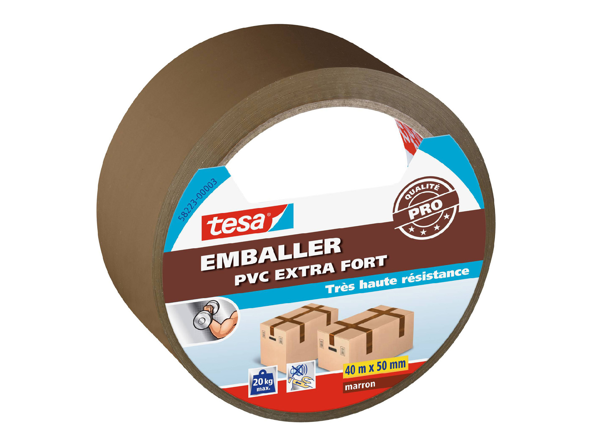 Adhésif TESA Emballer PVC extra fort marron l.50mm x L.40m