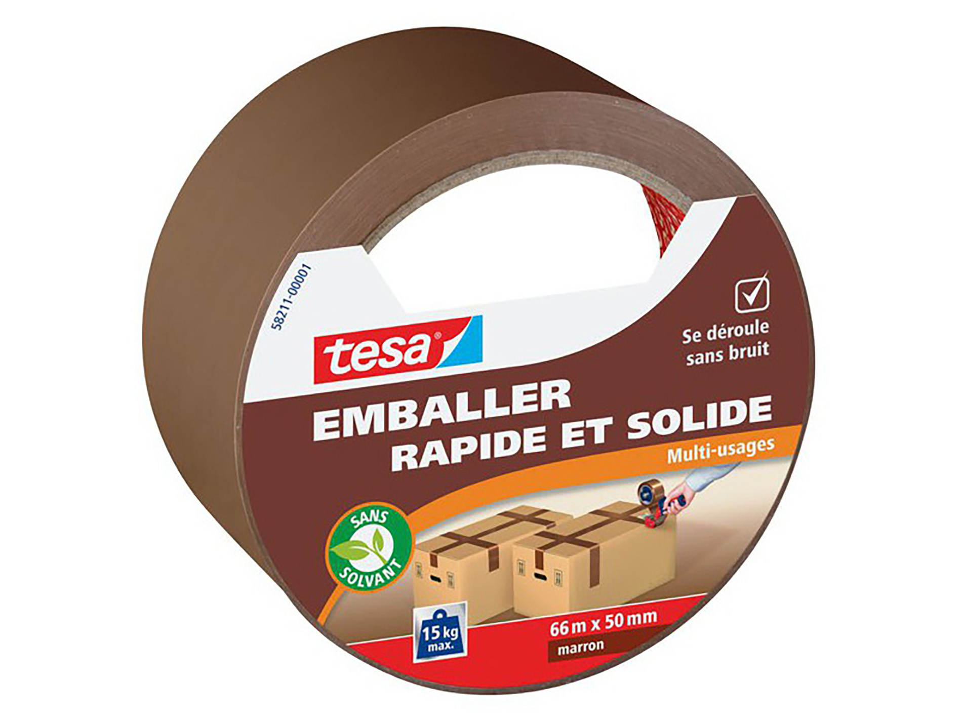 Adhésif TESA Emballer multi-usages marron l.50mm x 66m