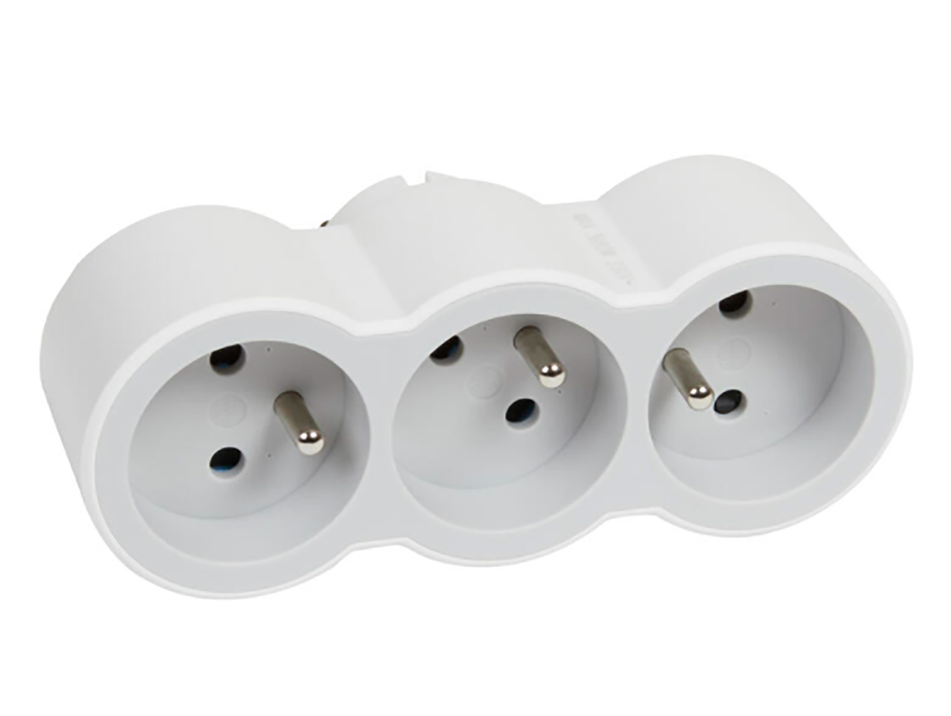 Triplite 2P+T frontale blanc/gris