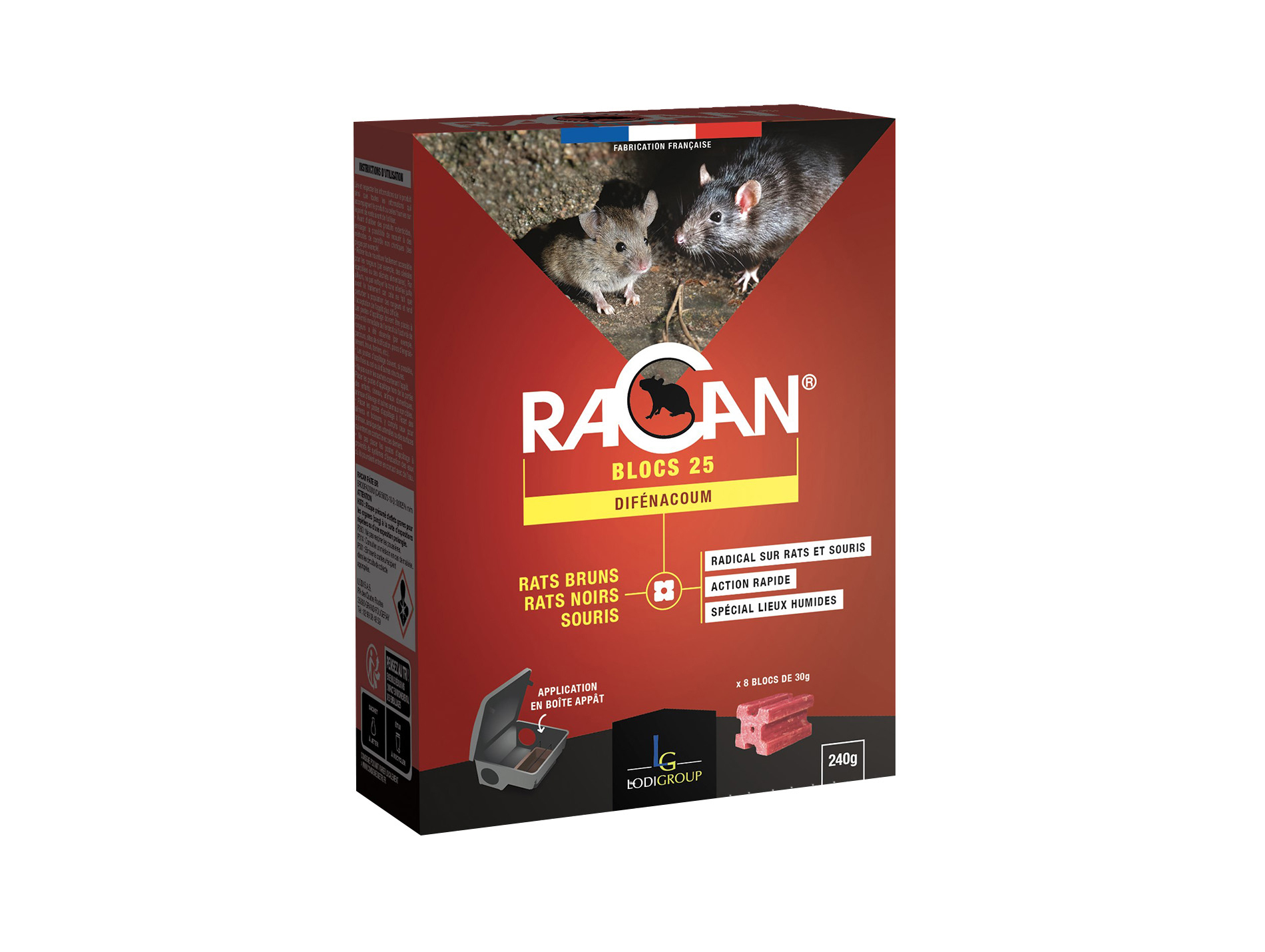 Raticide RACAN blocs 240g