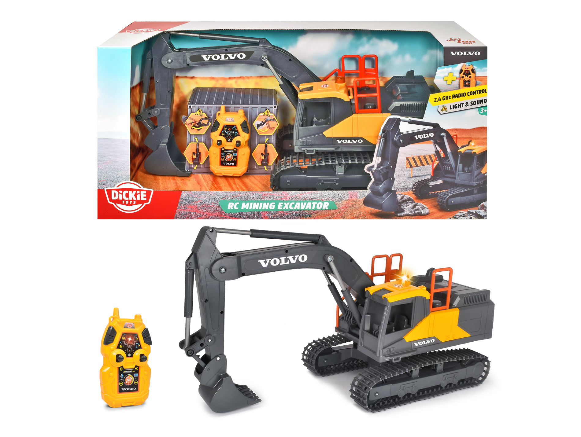 Pelleteuse RC Excavator Volvo DICKIE télécommandée pour enfant