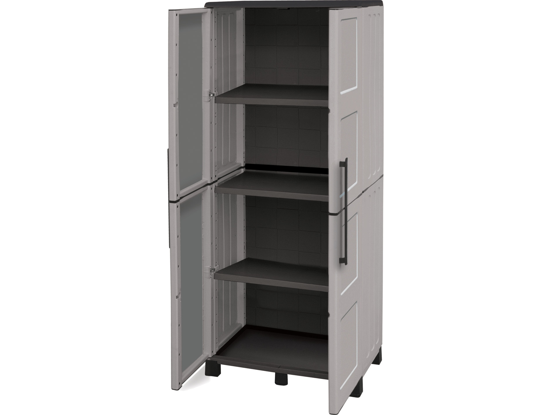 Armoire 3 tablettes 68x37x169cm gris TOOD