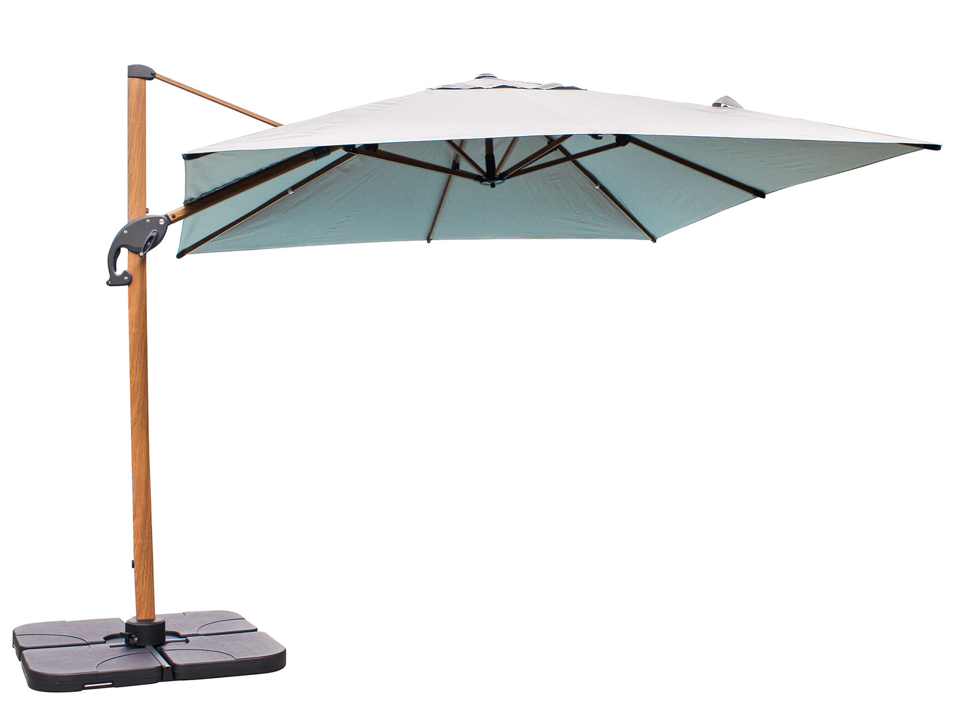Parasol déporté alu DCB GARDEN Sevilla 2,5 x 2,5m effet bois