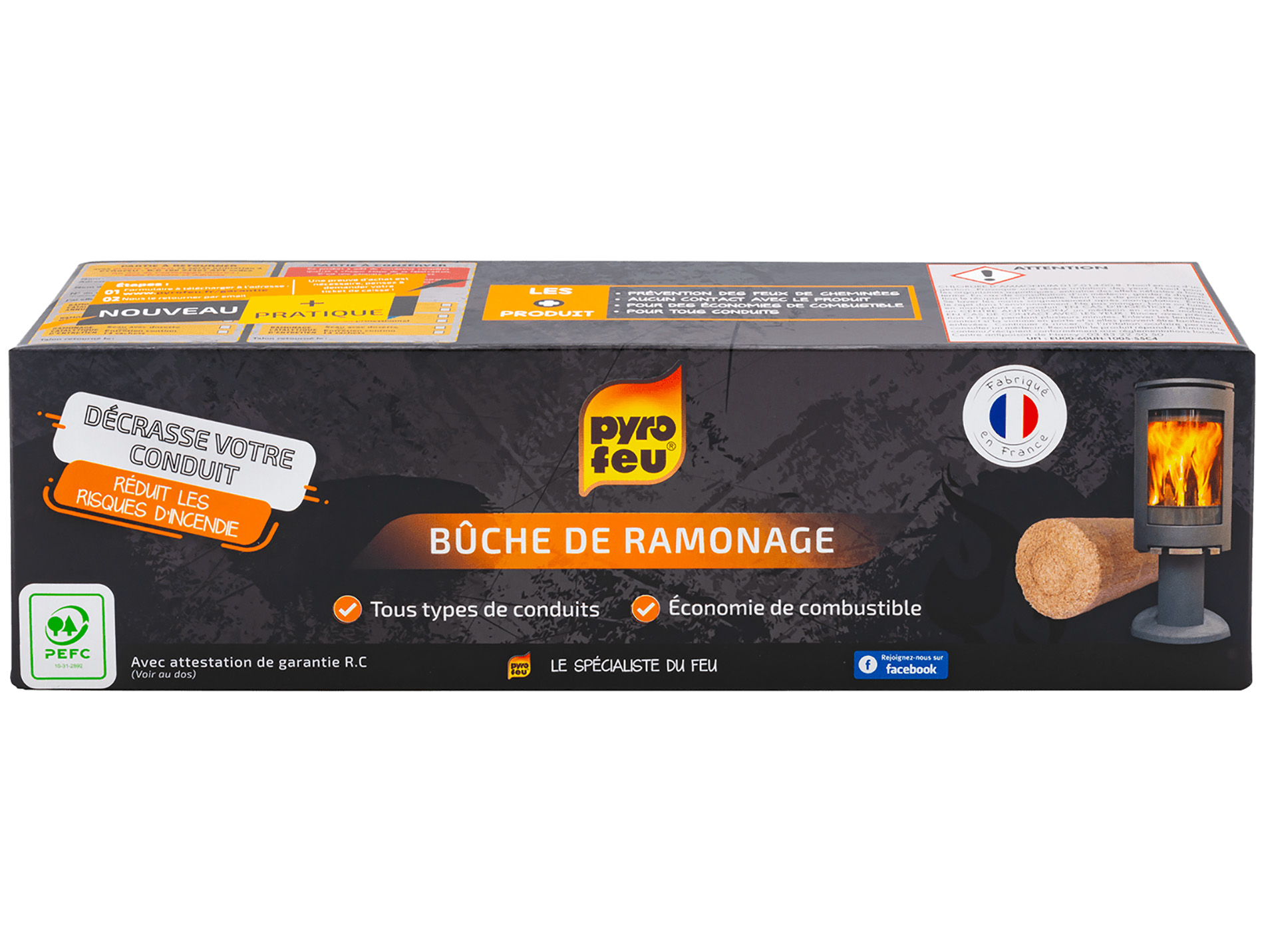 Bûche de ramonage PYROFEU 1,1kg