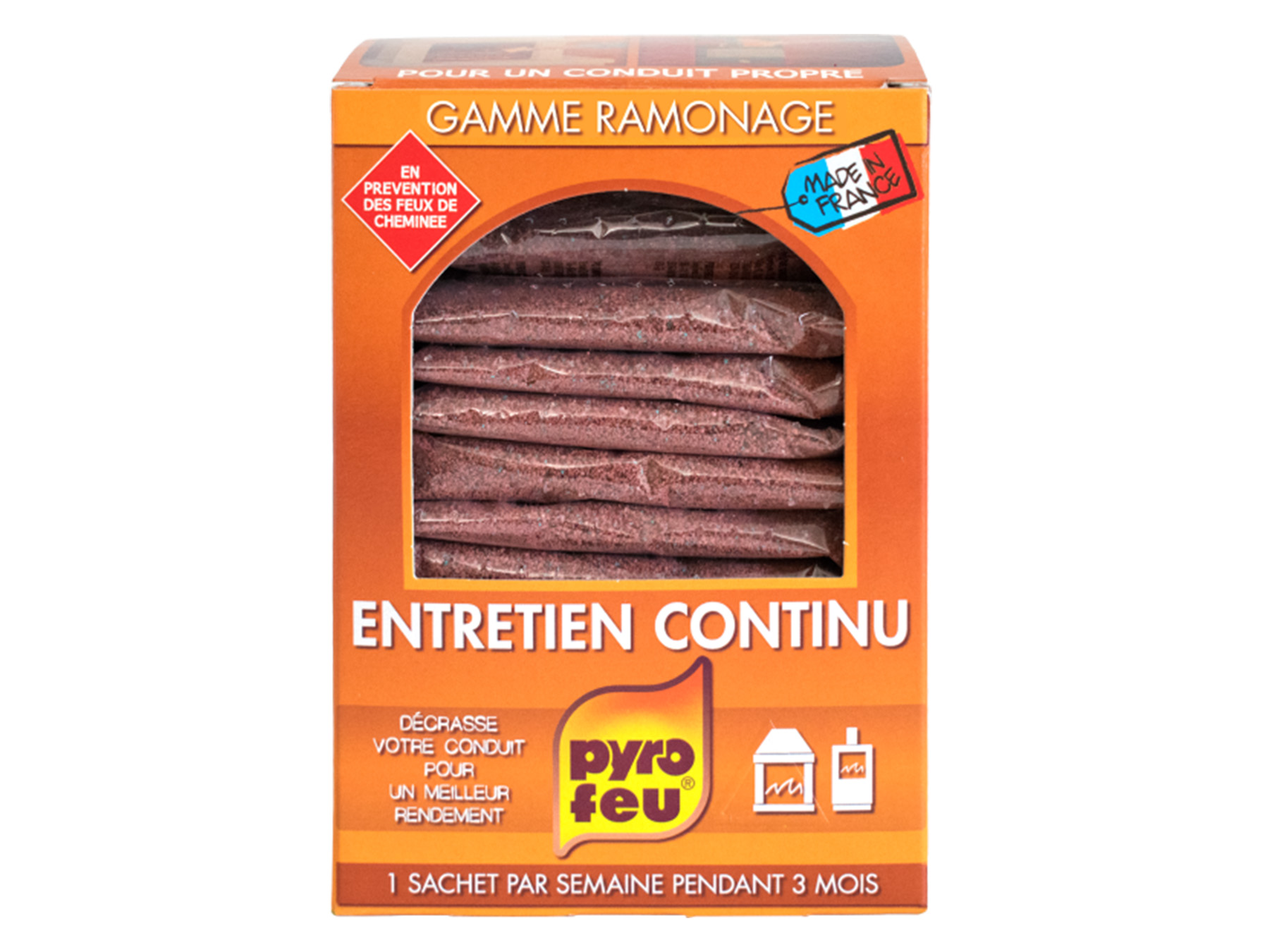 Entretien continu PYROFEU bois et charbon 14x70g