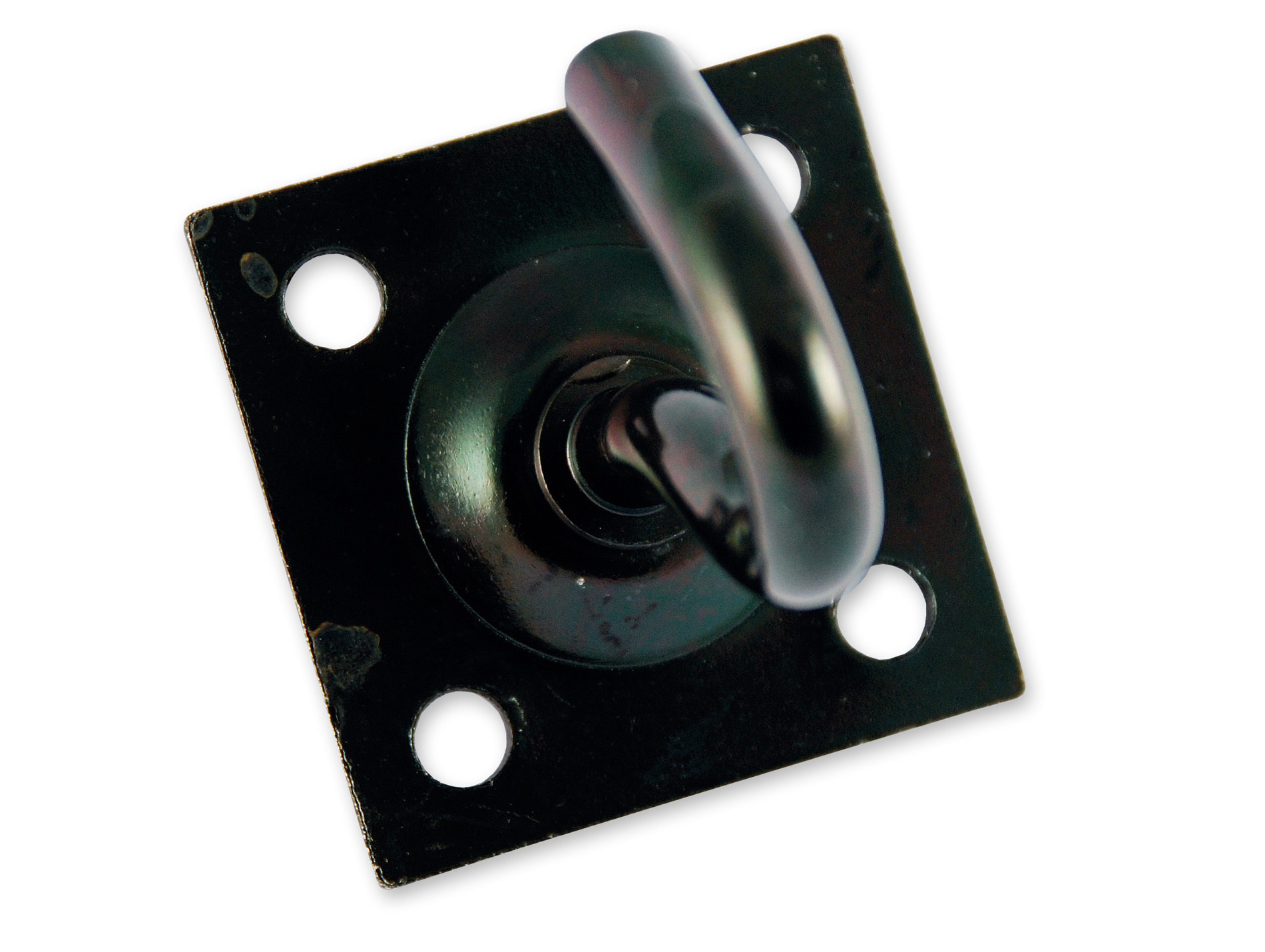 Crochet fixe avec platine acier zingué Ø7mm noir