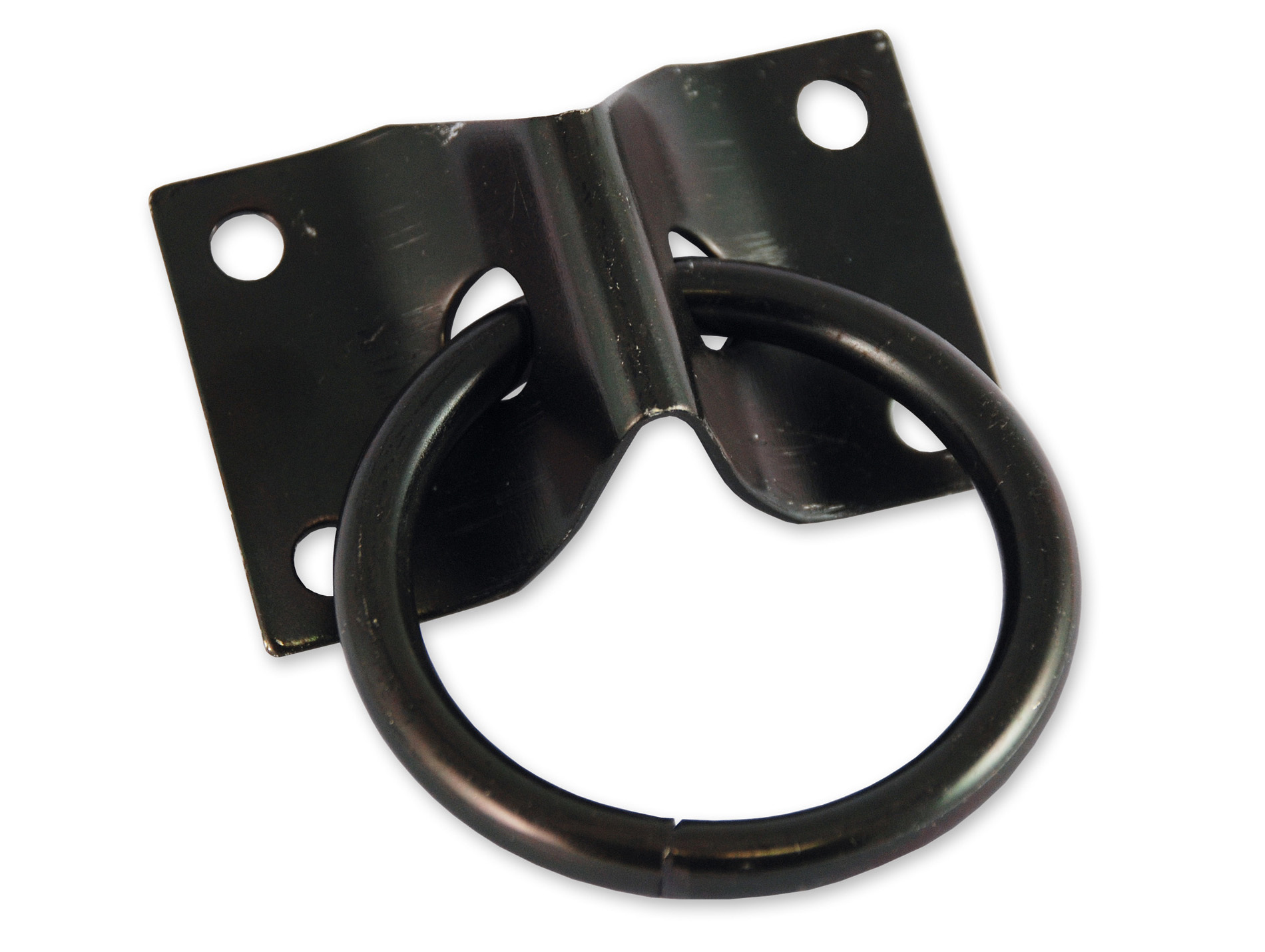 Platine avec anneau acier zingué Ø7mm noir