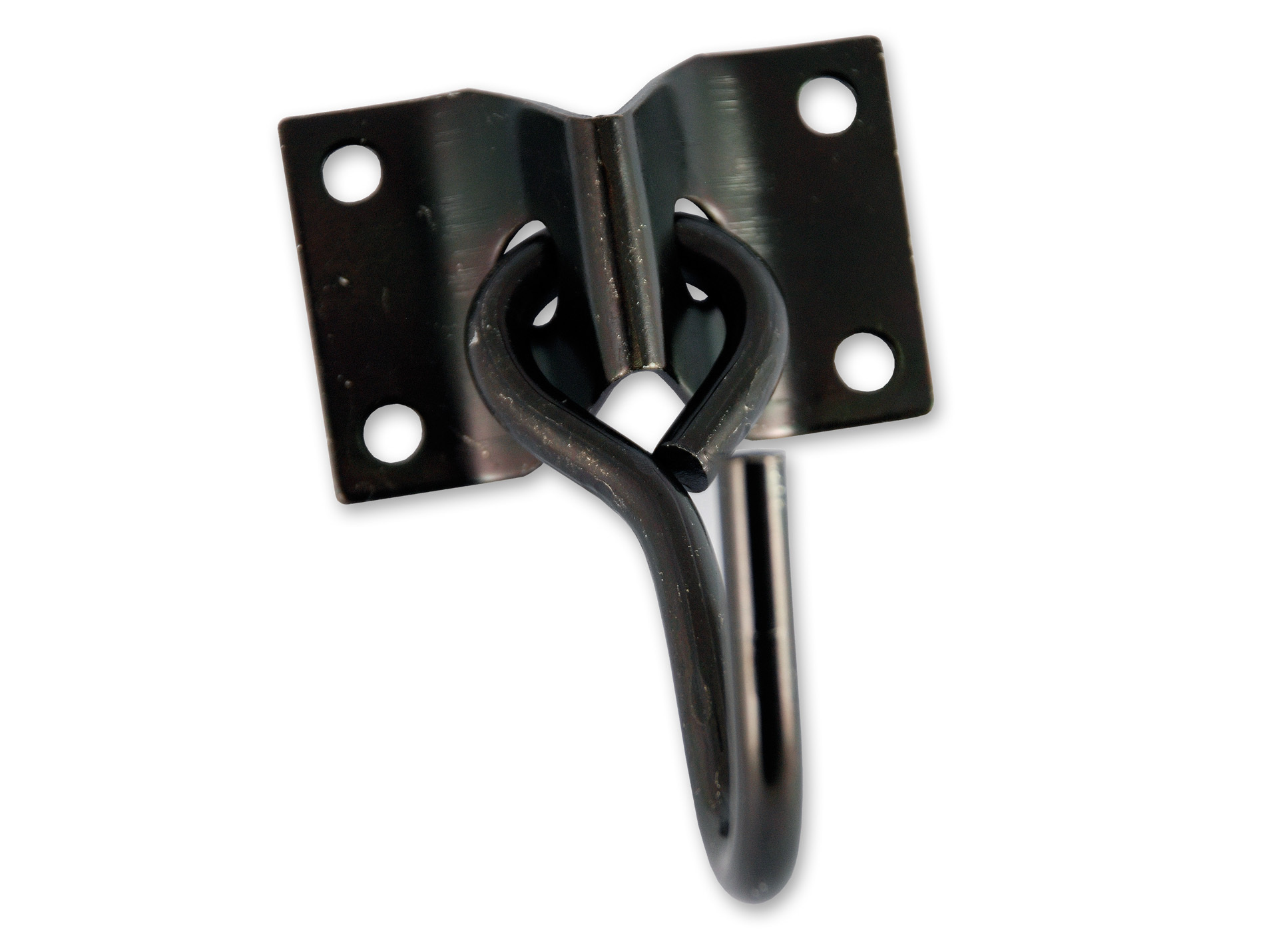 Crochet mobile avec platine acier zingué Ø7mm noir