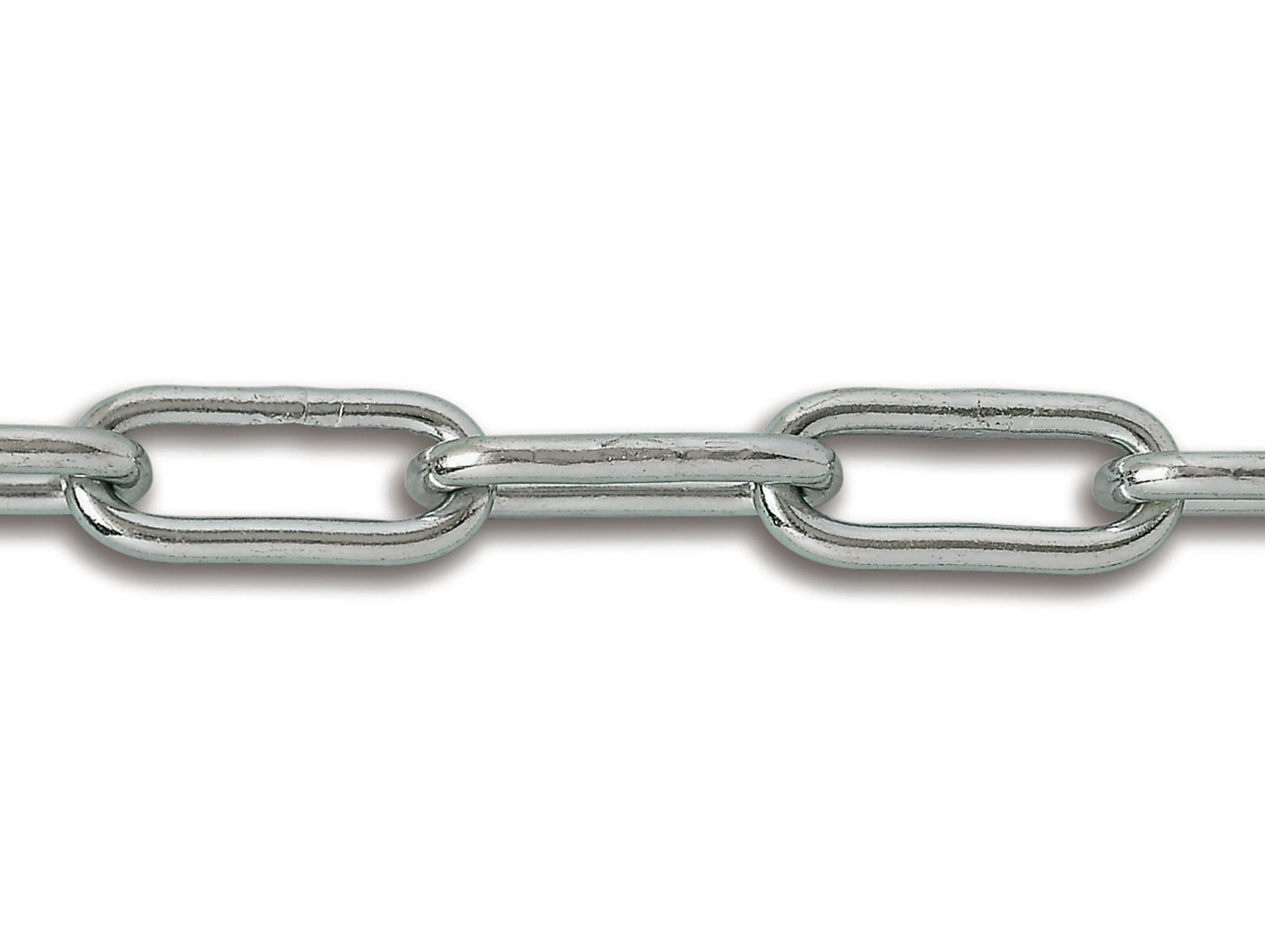 Chaîne soudée maille longue acier zingué Ø4,5mm - au mètre